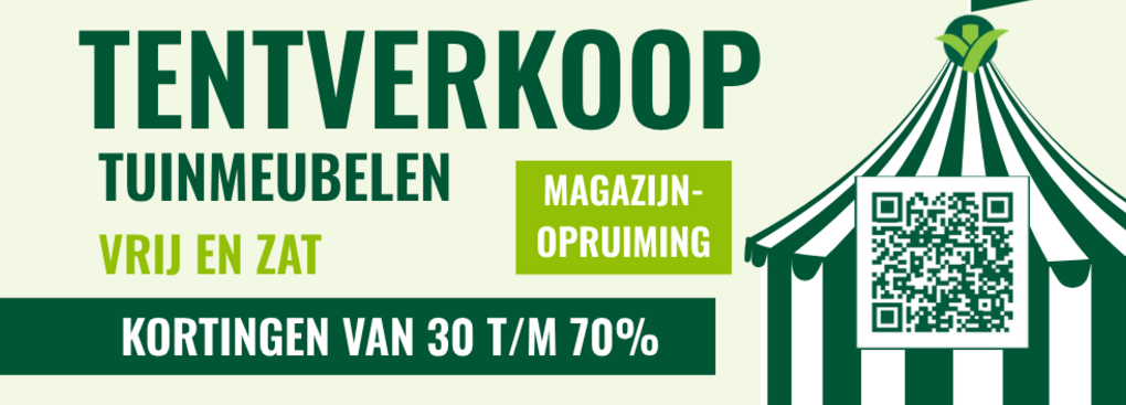 Tentverkoop! kortingen tot wel 70% op tuinmeubelen